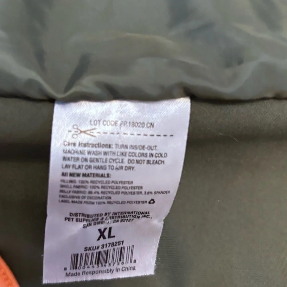 Bundle of 2 Reddy Brand Puffer XL dog vest